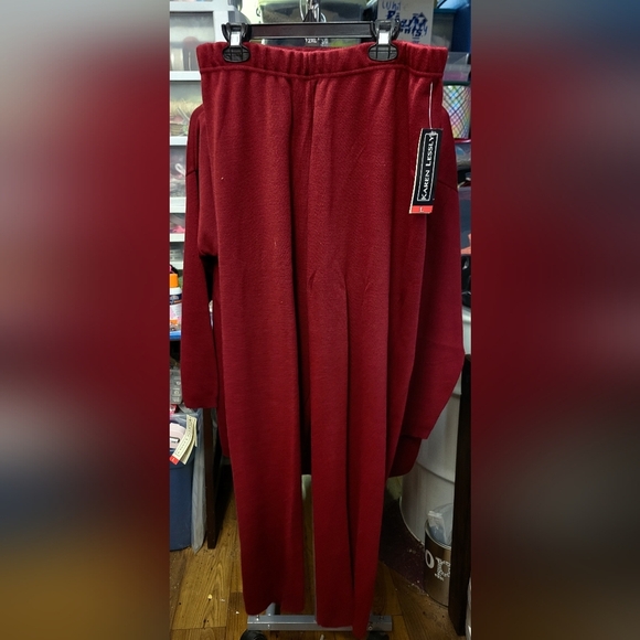 Karen Lessly Burgandy Cardigan Sweater & Pants Large - Picture 11 of 12